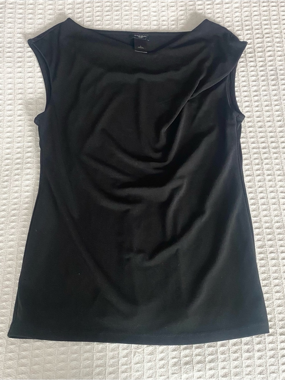 Ann Taylor Factory Black Sleeveless Cowl Neck Shell Top small